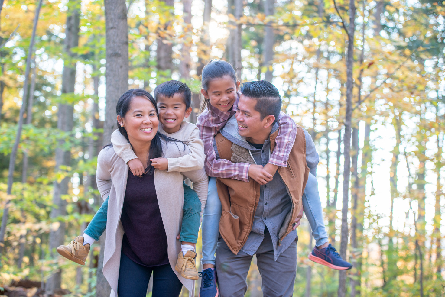 Fall family outside